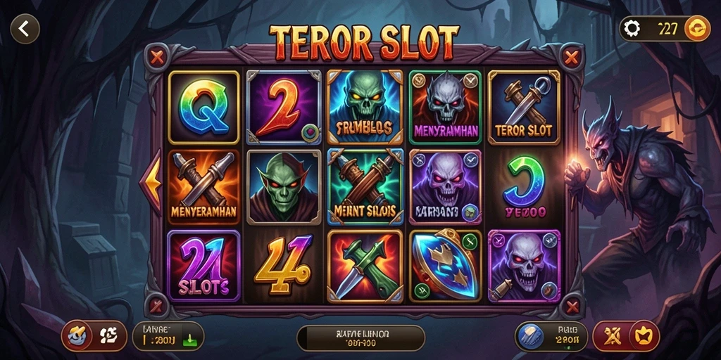 Tangkapan layar menyeramkan dari gameplay Horror di 171SLOT.