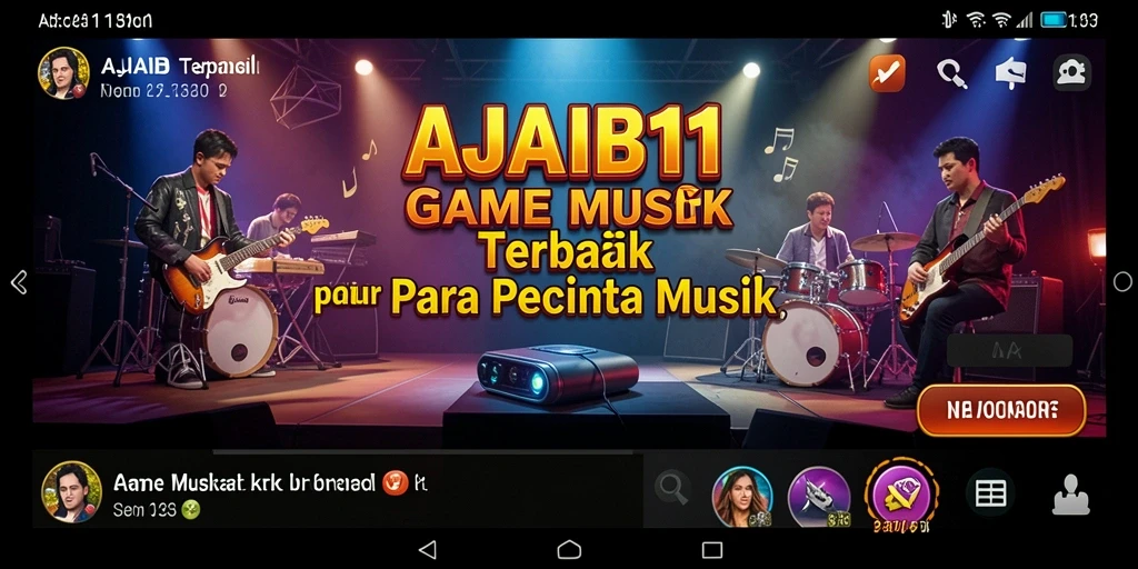 Tampilan menarik dari gameplay seru AJAIB11 yang penuh musik.