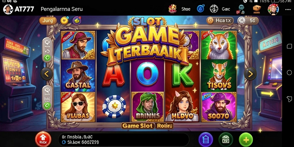 Tangkapan layar menunjukkan momen mendebarkan dalam permainan Slot AT777.
