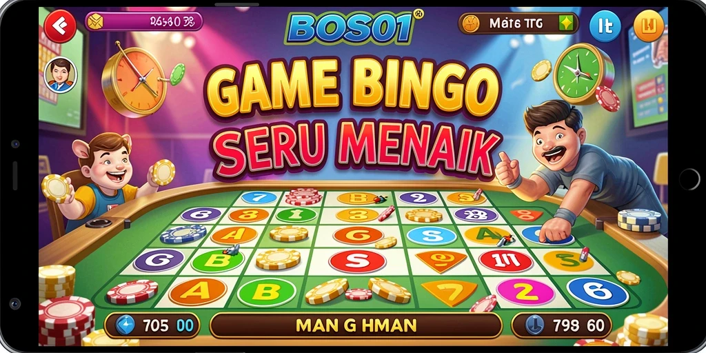 Tampilan gameplay seru dalam aplikasi Bingo BOS01.