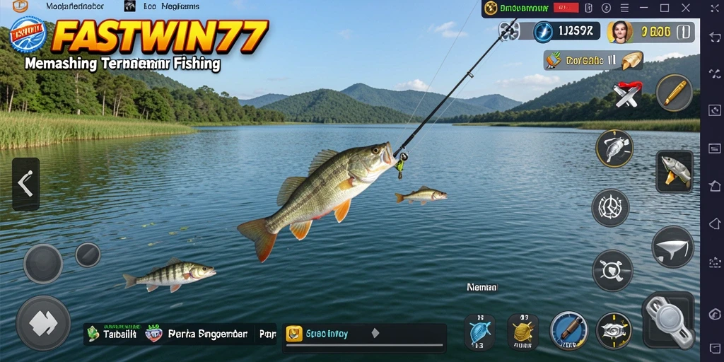 Gameplay menarik yang menampilkan aksi memancing yang seru.