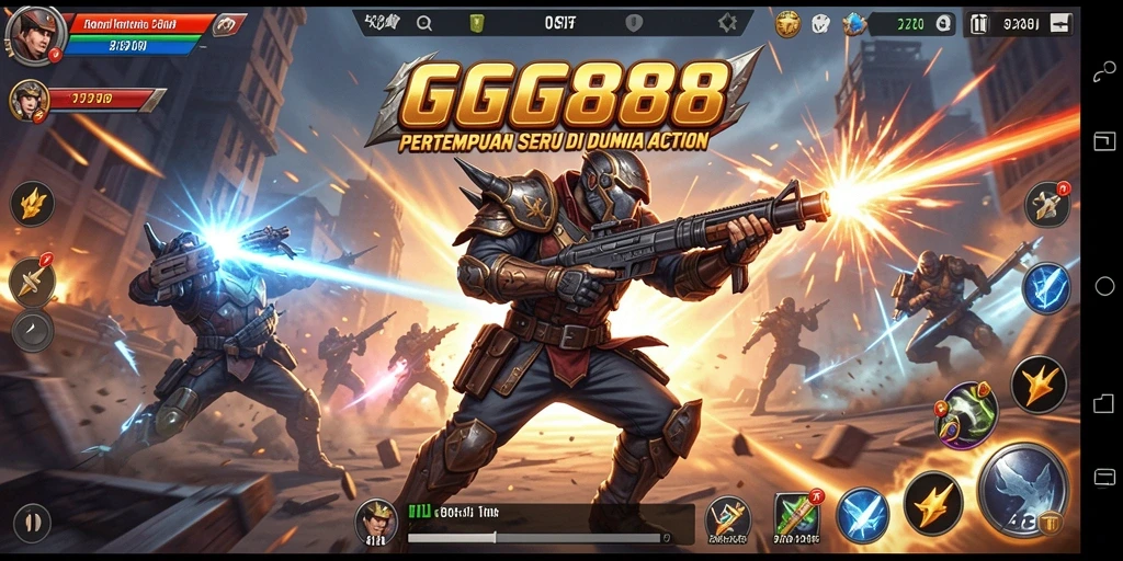 Screenshot GGG888 menampilkan aksi pertempuran yang intens dan mendebarkan.