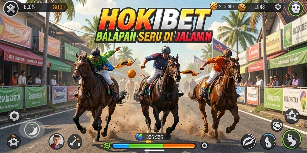 Tampilan seru balapan di HOKIBET dengan kendaraan cepat.