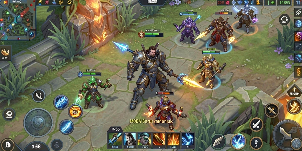 Tampilan gameplay seru di INS55 dengan strategi tim yang menarik.