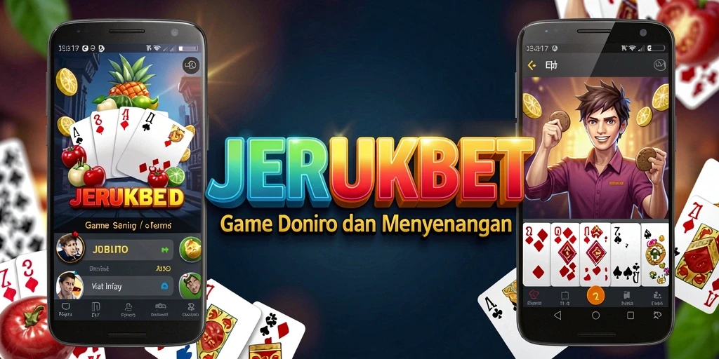 Tampilan gameplay JERUKBET dengan kartu domino yang seru.