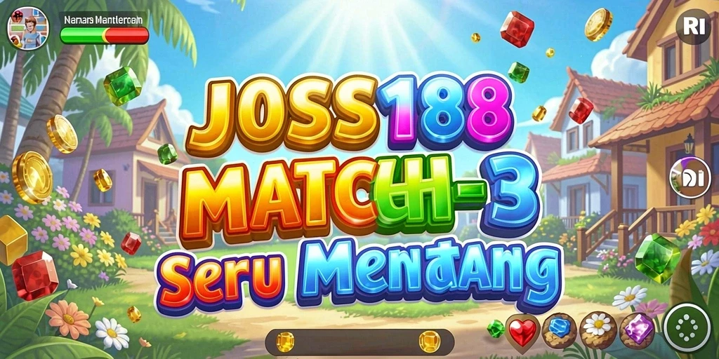 Screenshot gameplay JOSS188 menampilkan elemen Match-3 yang seru.