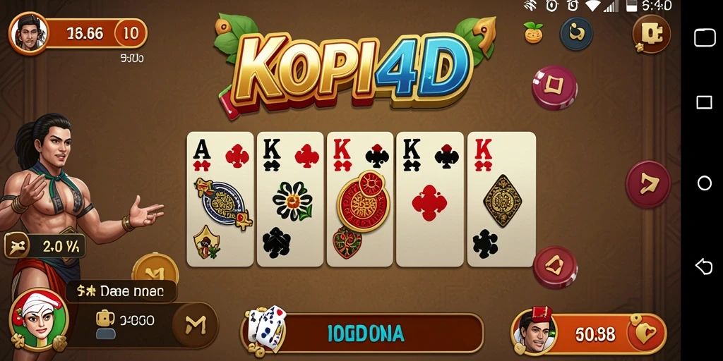 Tampilan utama gameplay KOPI4D dengan pemain yang bersaing.