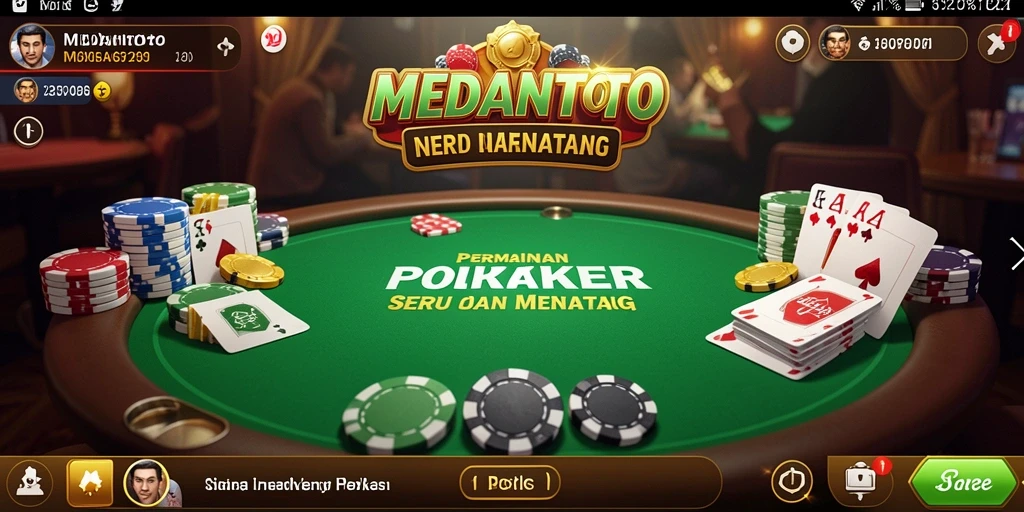 Tampilan gameplay MEDANTOTO yang menarik dan seru saat bermain poker.