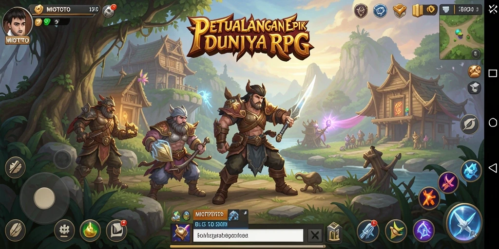 Tampilan gameplay MIOTOTO yang menampilkan aksi RPG yang mendebarkan.