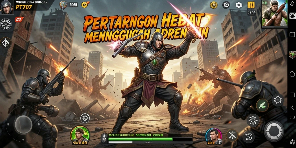 Tampilan screenshot dari gameplay Fighting PT707 yang mendebarkan.