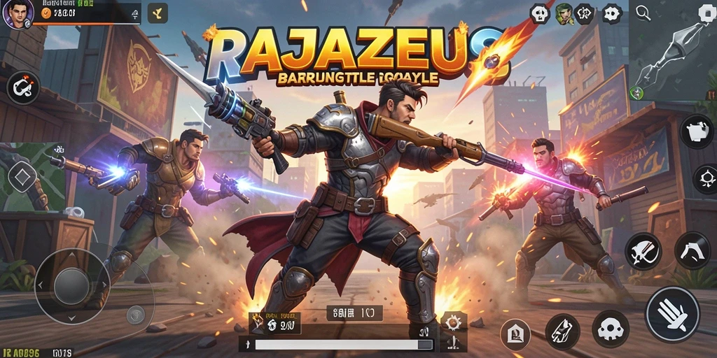 Gameplay seru RAJAZEUS dengan aksi Battle Royale yang mendebarkan.