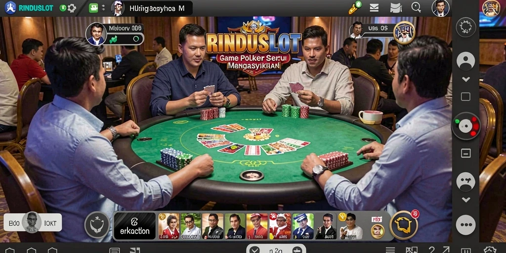 Screenshot gameplay RINDUSLOT yang menunjukkan keseruan permainan poker.