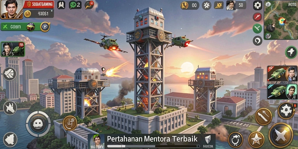 Menampilkan gameplay Tower Defense yang menegangkan dan seru.