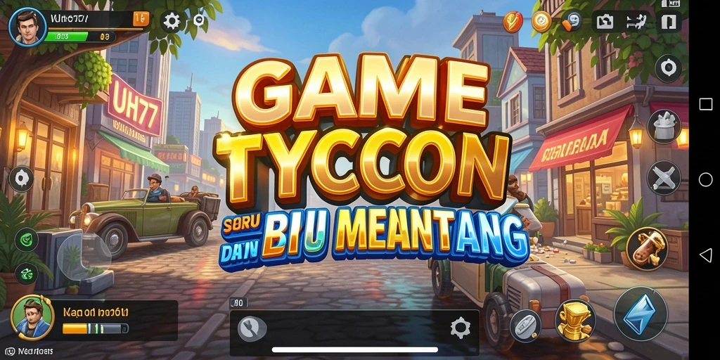 Gameplay UH77 yang menarik dalam membangun bisnis Tycoon.