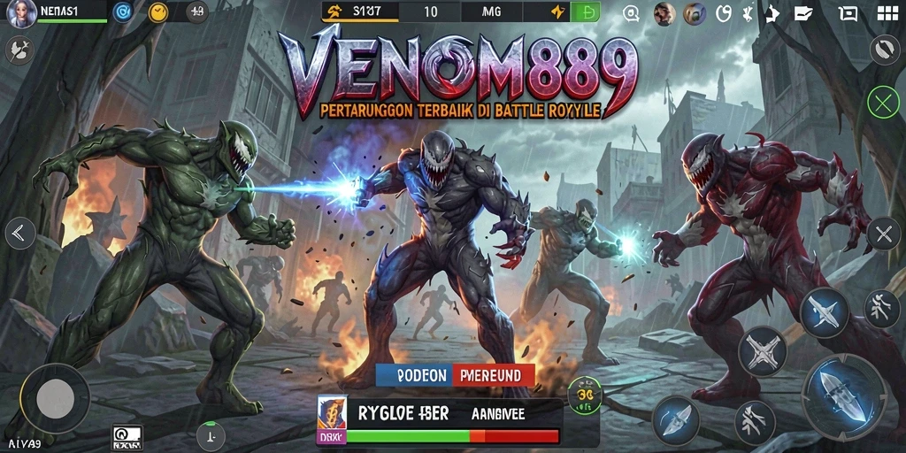 Gameplay seru di VENOM889 dalam pertarungan Battle Royale.