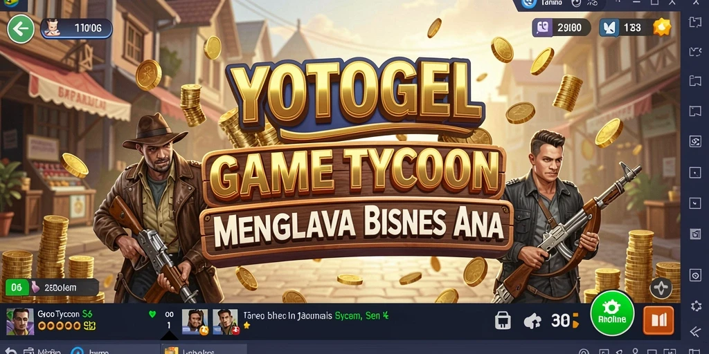 Tampilan gameplay YOTOGEL dengan pengelolaan bisnis yang seru.